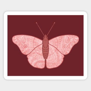 Pink Zen Mandala Butterfly Magnet